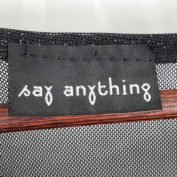 Say Anything Blue and Sheer Black Preplum Top - Picture 7 of 7